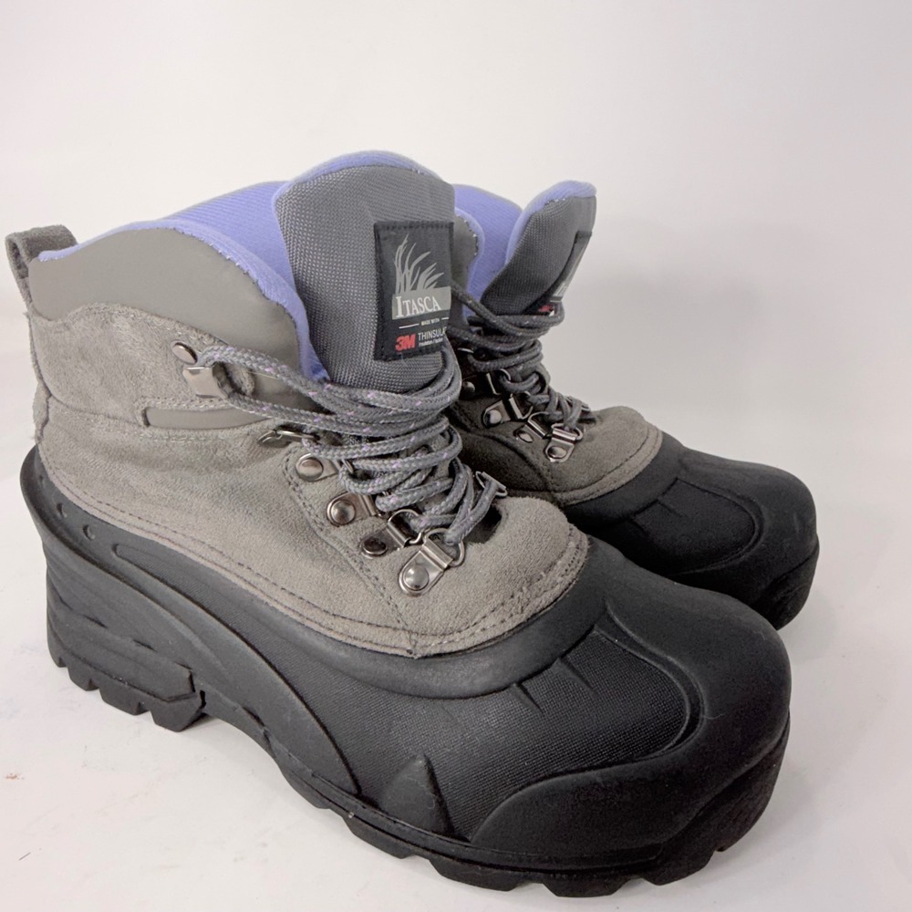 Itasca Womens Grey 3M Thinsulate Insulated Snow Boots 6435978 Size 8